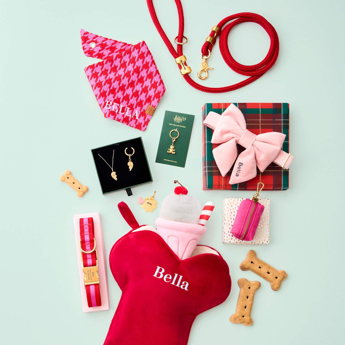 Hot Pink Waxed Canvas Dog Waste Bag Holder with Clip