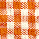 Orange Gingham Cotton Dog Collar with Brass D-Ring