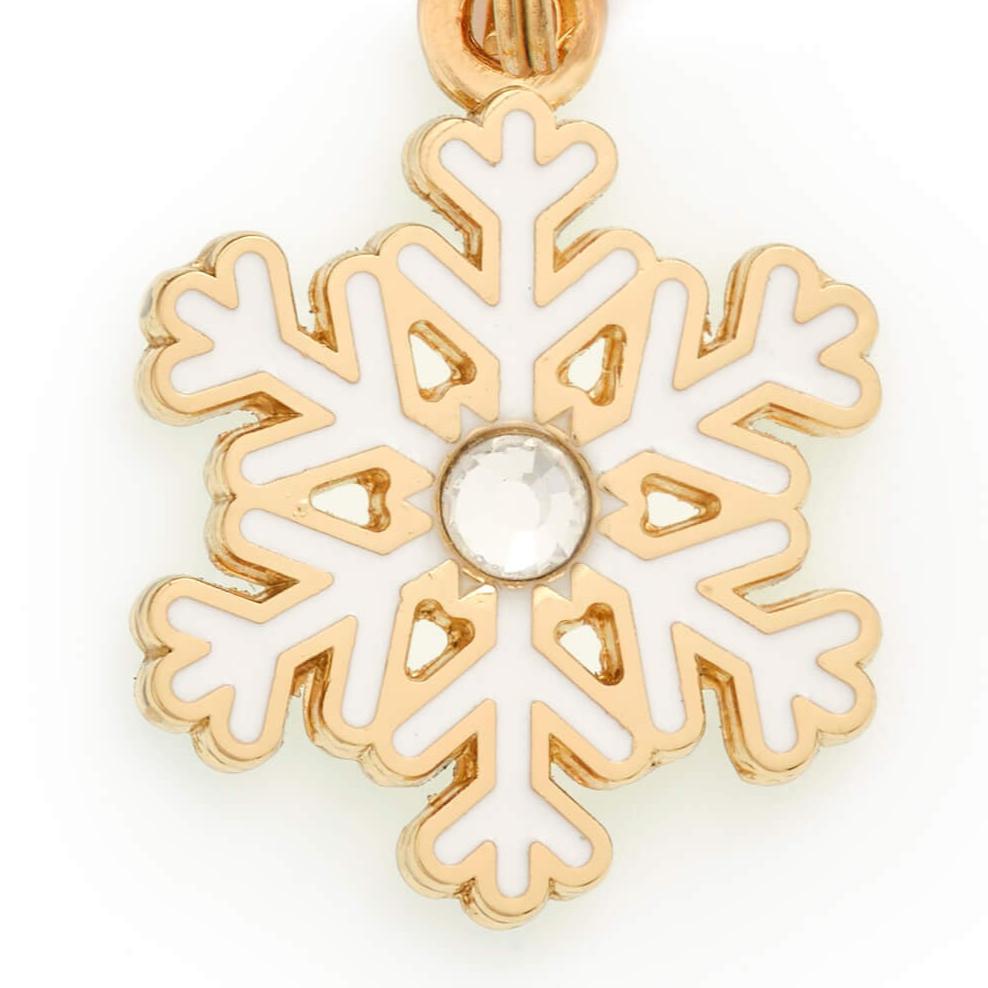 Enamel Snowflake Dog Collar Charm, Double-Sided