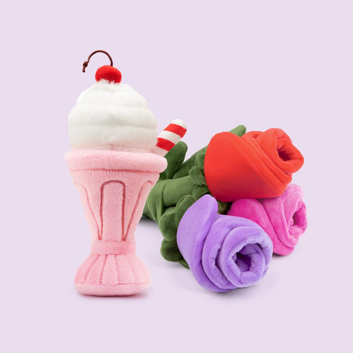 Bouquet of Roses Plush Snuffle Dog Toy with Hidden Treat Pockets