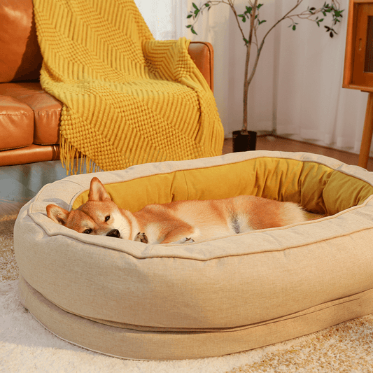 Orthopedic Donut Dog Bed with Waterproof Liner, Washable