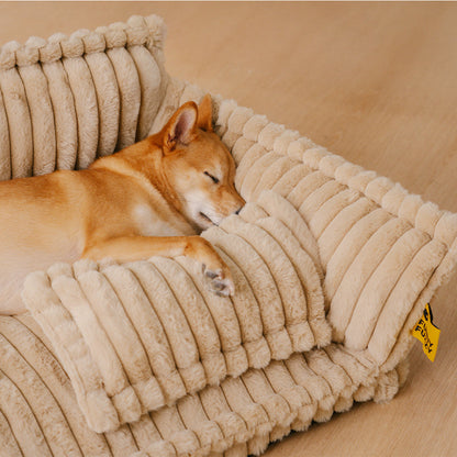 Large Washable Fluffy Orthopedic Dog Sofa Bed with Armrests