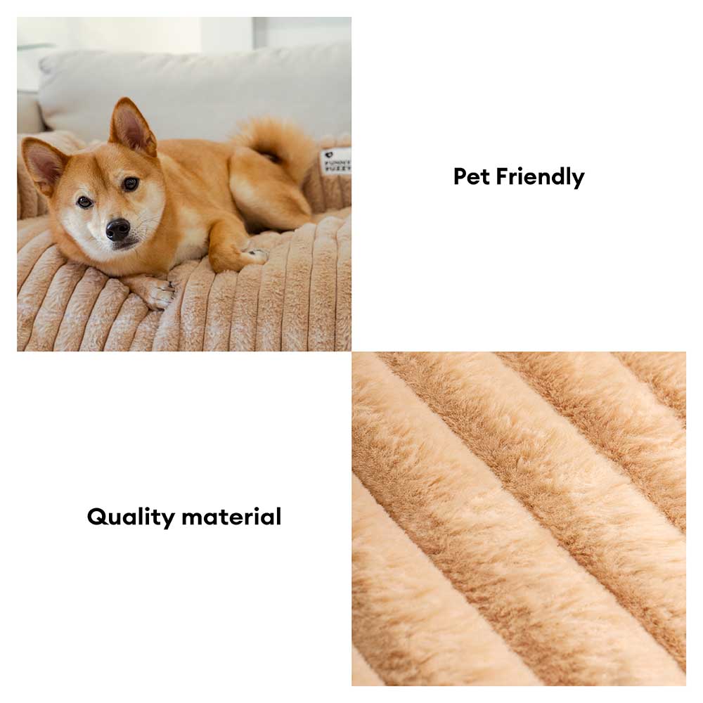 Fluffy Bolster Dog Mat and Couch Cover, Non-Slip, 6 Colors