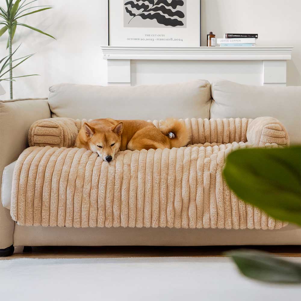 Fluffy Bolster Dog Mat and Couch Cover, Non-Slip, 6 Colors