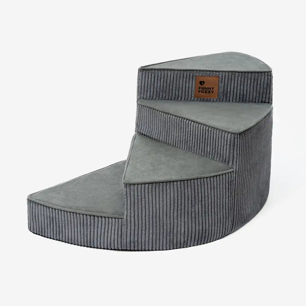 Spiral Corduroy Dog Stairs for Bed and Sofa, 2-4 Steps