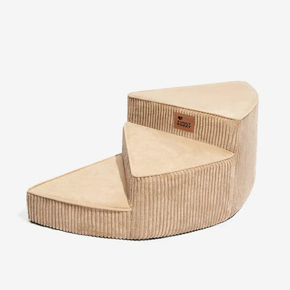 Spiral Corduroy Dog Stairs for Bed and Sofa, 2-4 Steps