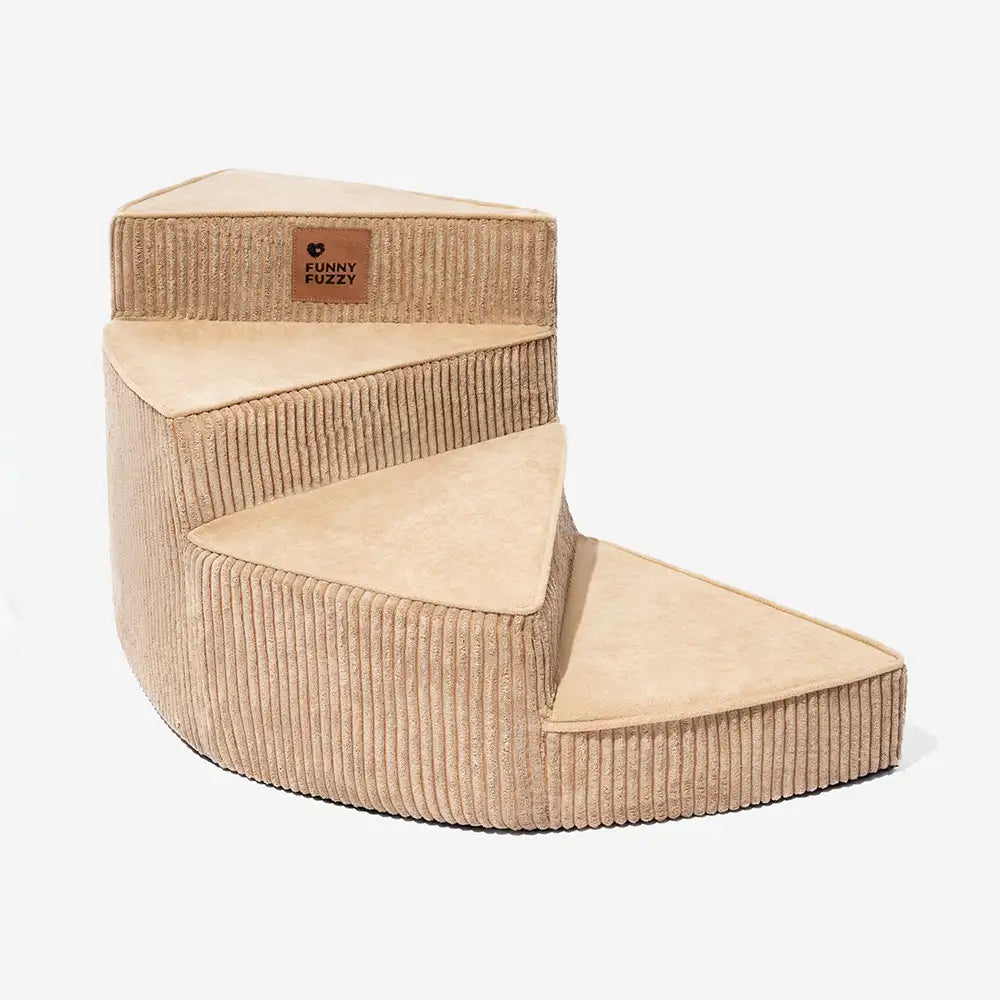 Spiral Corduroy Dog Stairs for Bed and Sofa, 2-4 Steps