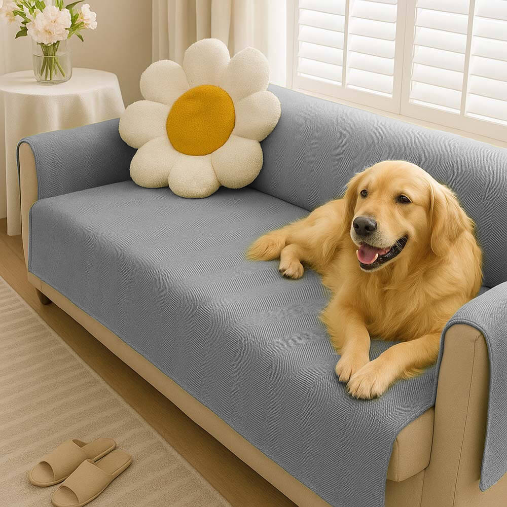 Waterproof Non-Slip Pet Couch Cover in Chenille, Striped