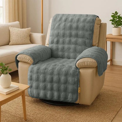 Fluffy Faux Fur Couch Cover, Water-Resistant and Non-Slip
