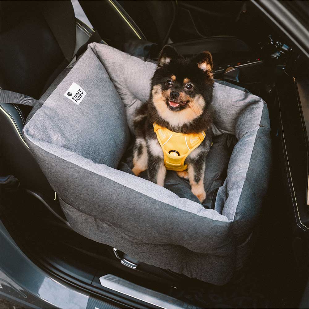Elevated Waterproof Dog Car Seat Booster Bed with Safety Tether