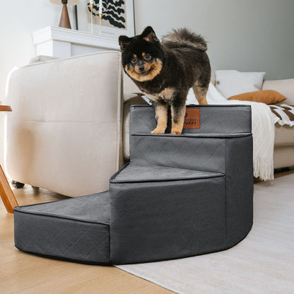 Faux Leather Spiral Dog Stairs for Bed and Sofa, 2-4 Steps
