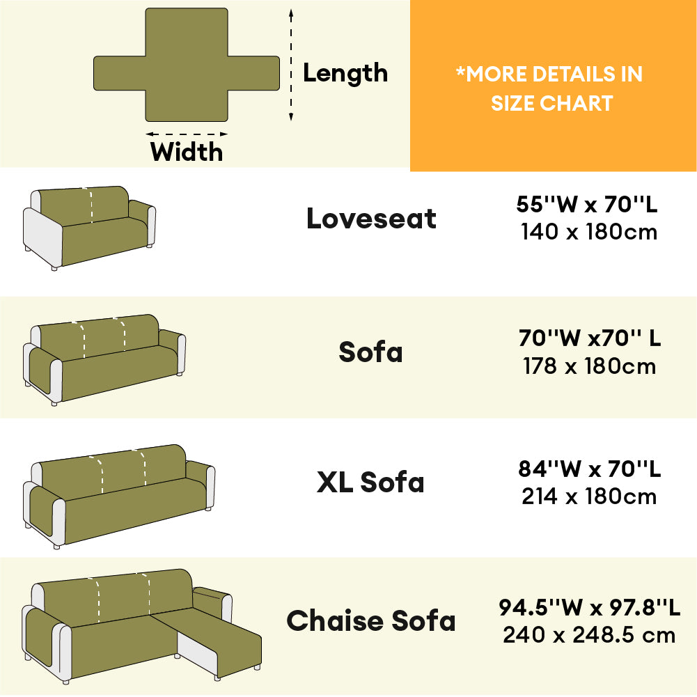 Waterproof Non-Slip Pet Couch Cover in Chenille, Striped