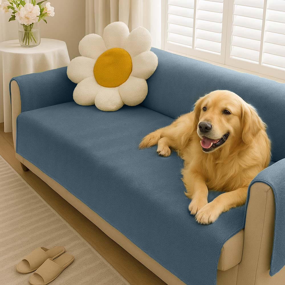 Waterproof Non-Slip Pet Couch Cover in Chenille, Striped