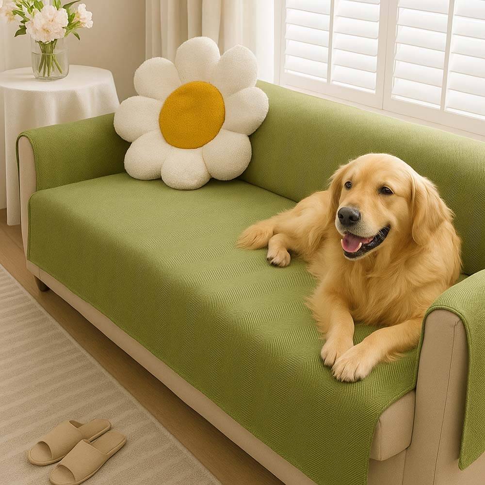 Waterproof Non-Slip Pet Couch Cover in Chenille, Striped