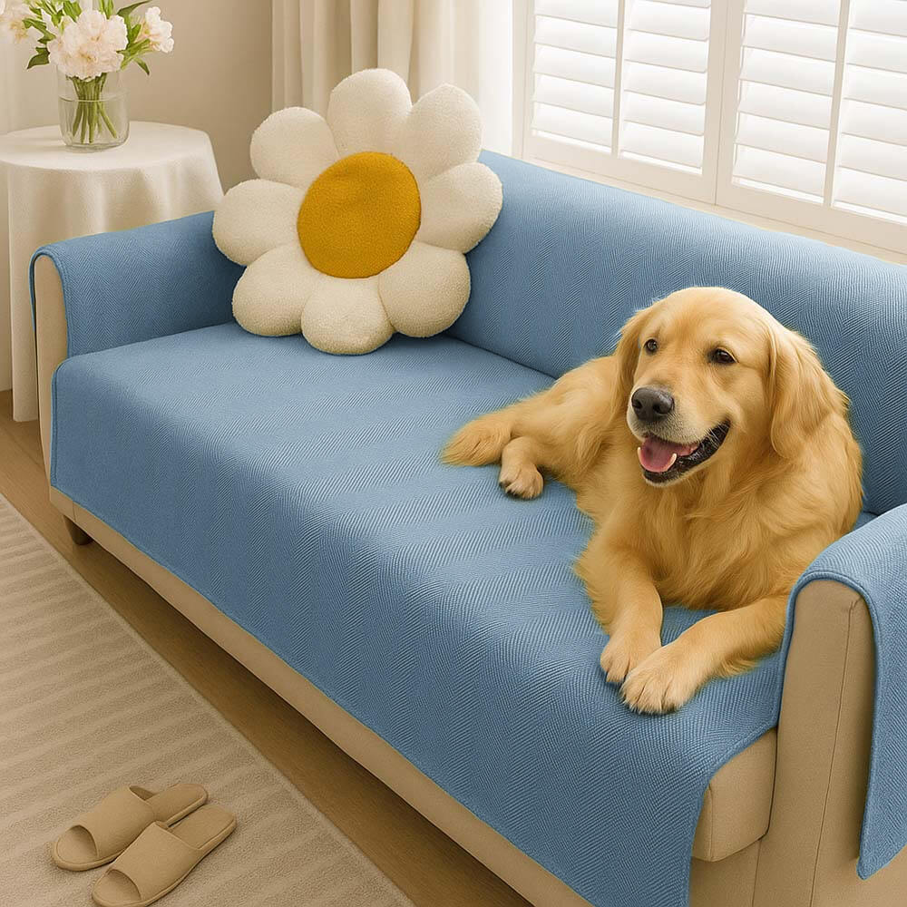 Waterproof Non-Slip Pet Couch Cover in Chenille, Striped