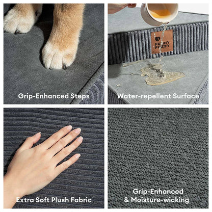 Spiral Corduroy Dog Stairs for Bed and Sofa, 2-4 Steps