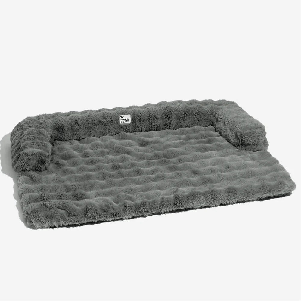 Fluffy Faux Fur Calming Dog Bed and Sofa Protector Mat