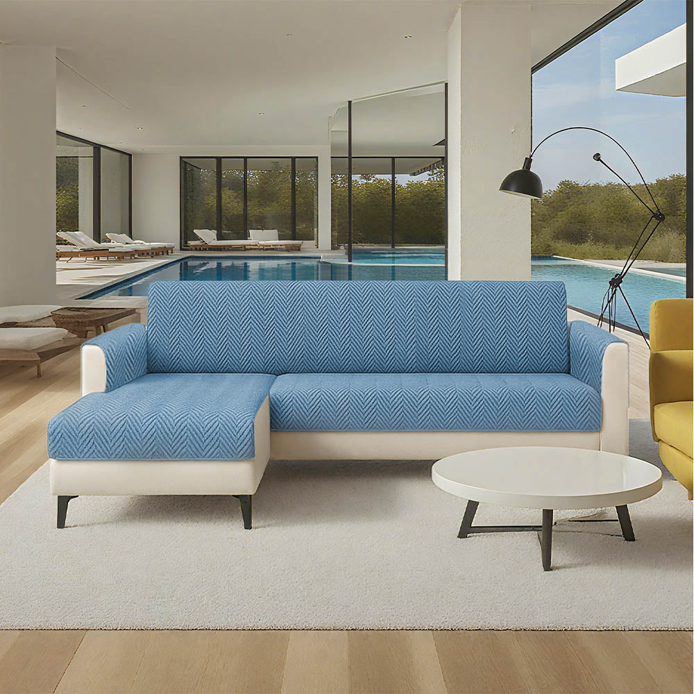 Waterproof Non-Slip Pet Couch Cover in Chenille, Striped