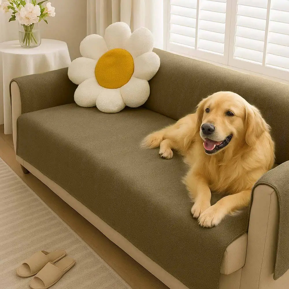 Waterproof Non-Slip Pet Couch Cover in Chenille, Striped