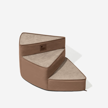 Faux Leather Spiral Dog Stairs for Bed and Sofa, 2-4 Steps