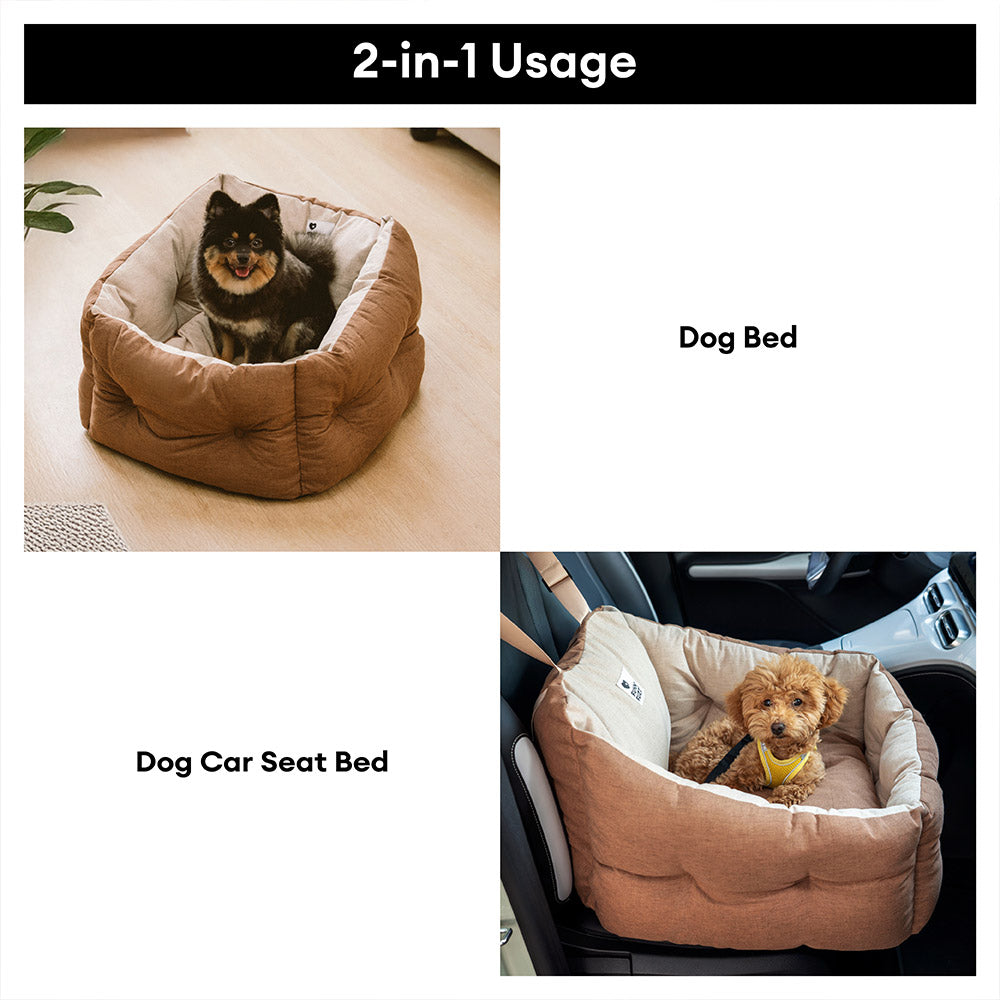 Elevated Waterproof Dog Car Seat Booster Bed with Safety Tether