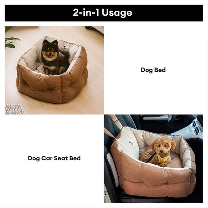 Elevated Waterproof Dog Car Seat Booster Bed with Safety Tether