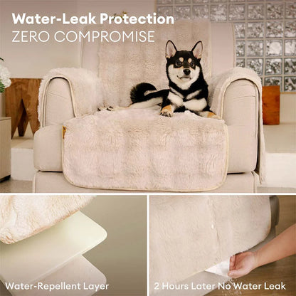 Fluffy Faux Fur Couch Cover, Water-Resistant and Non-Slip