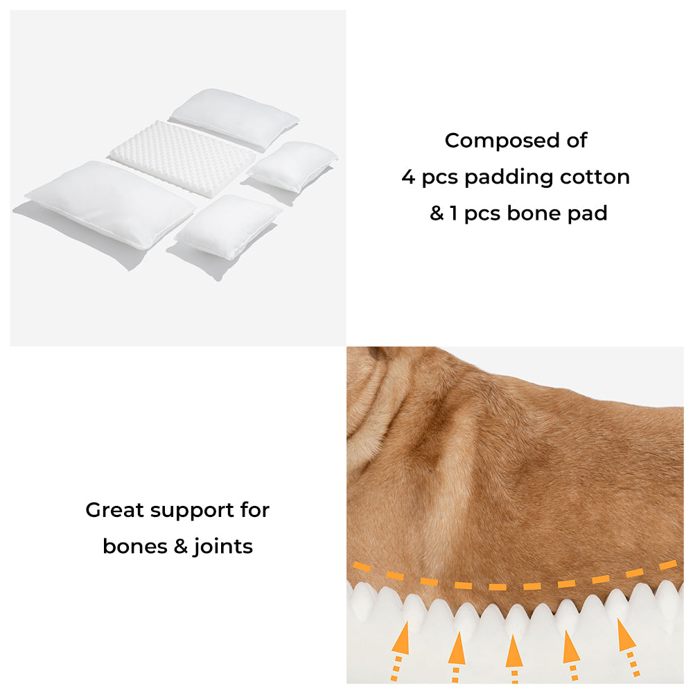 Striped Faux Lambswool Dog and Cat Sofa Bed with Removable Cushion