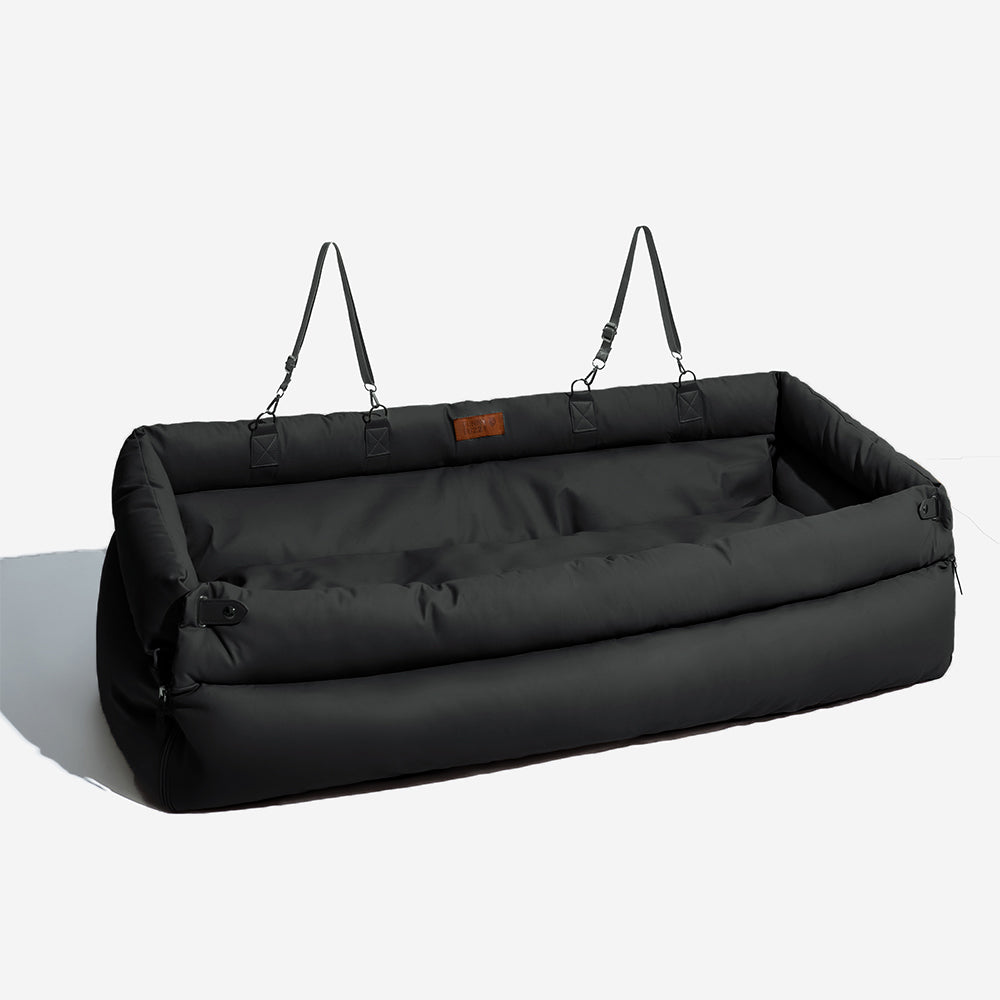 Extra Large Faux Leather Dog Car Seat Booster Bed, Dual-Sided