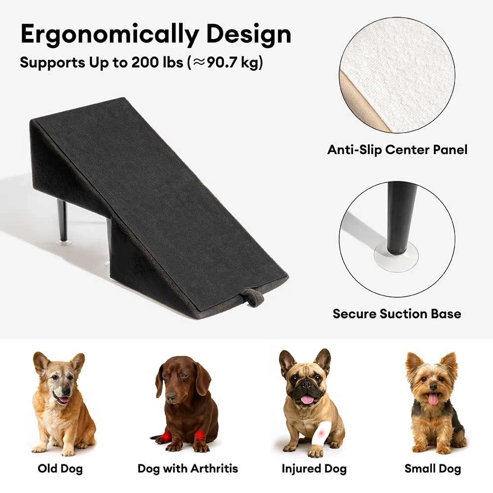 2-in-1 Convertible Dog Ramp and Step Stool with Velvet Cover