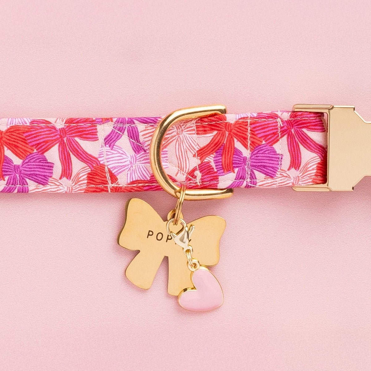 Lady Bow Pet ID Tag in Stainless Steel, Gold Tone