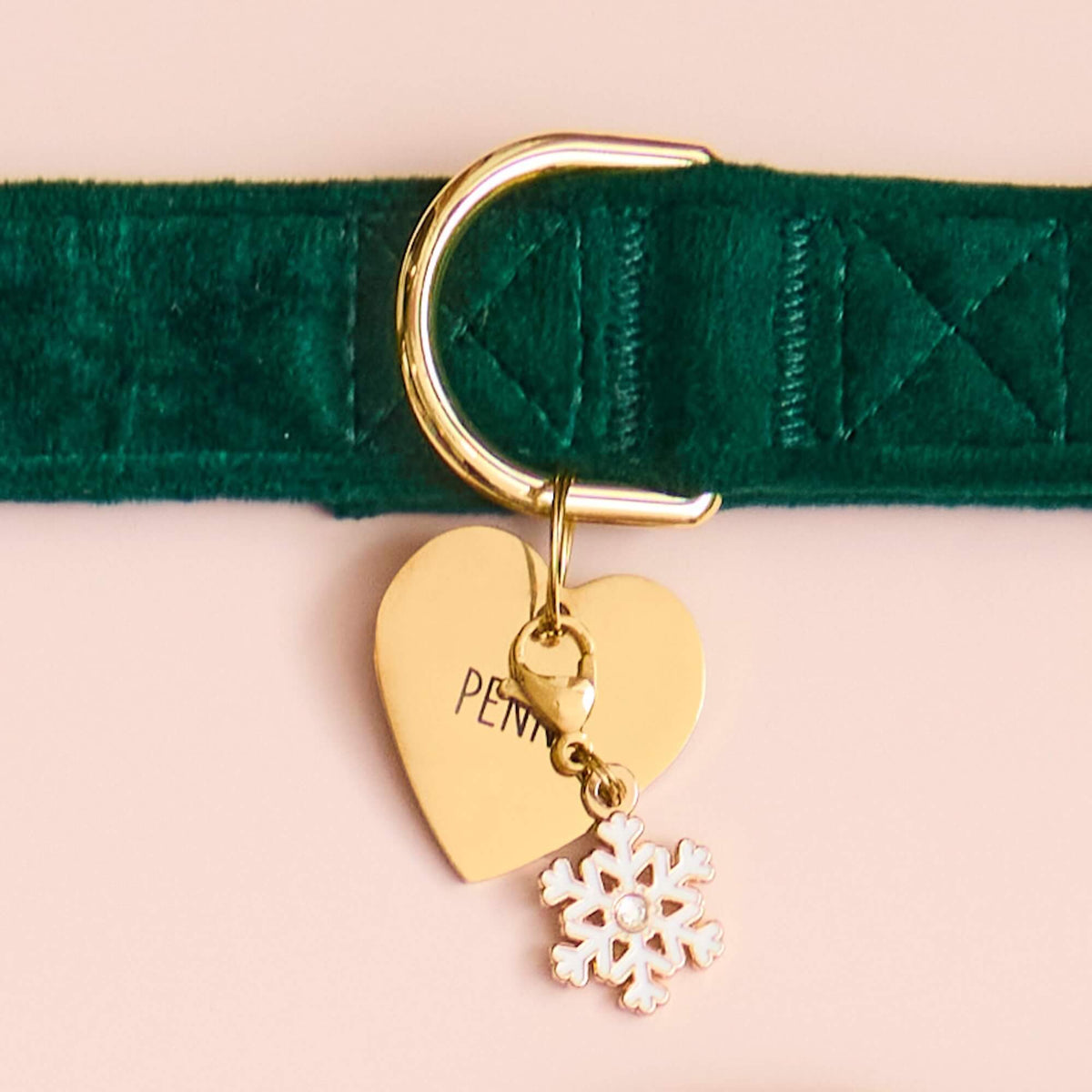 Enamel Snowflake Dog Collar Charm, Double-Sided