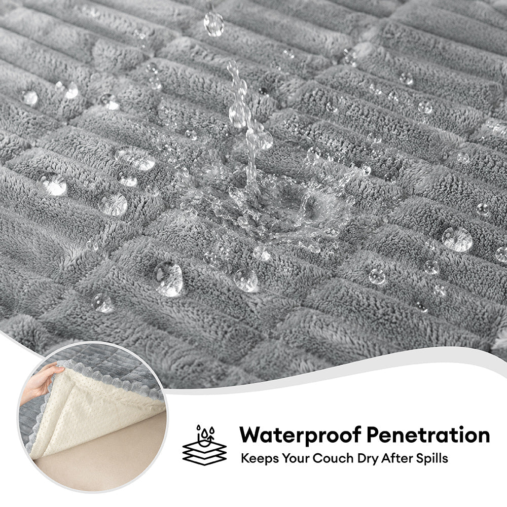 Waterproof Flannel Couch Cover and Pet Mat with Non-Slip Back