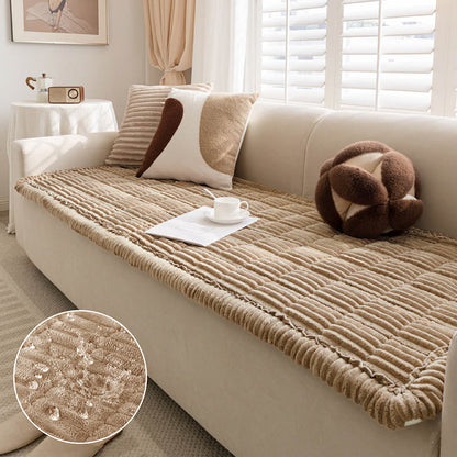 Waterproof Flannel Couch Cover and Pet Mat with Non-Slip Back