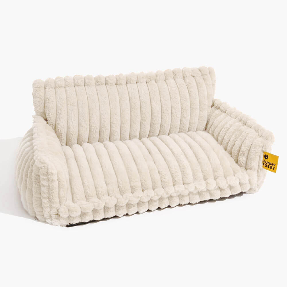 Large Washable Fluffy Orthopedic Dog Sofa Bed with Armrests