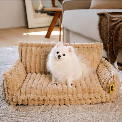 Large Washable Fluffy Orthopedic Dog Sofa Bed with Armrests