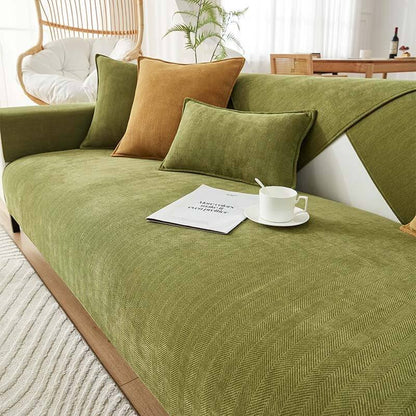 Waterproof Herringbone Chenille Couch Cover for Dogs and Cats