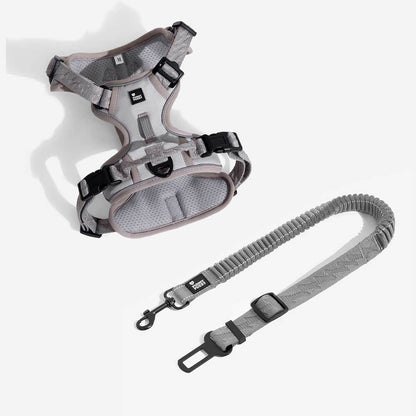 Adjustable Dog Car Seat Belt with Elastic Reflective Strap