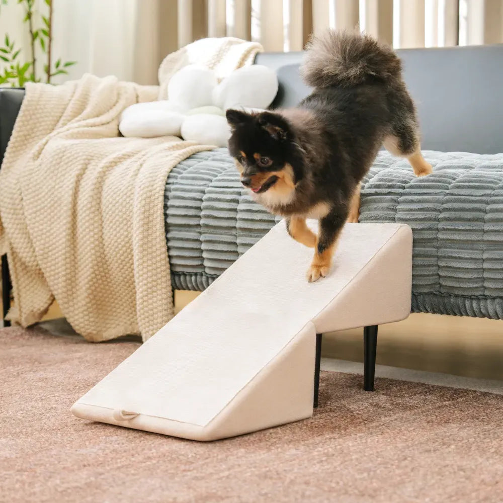 2-in-1 Convertible Dog Ramp and Step Stool with Velvet Cover
