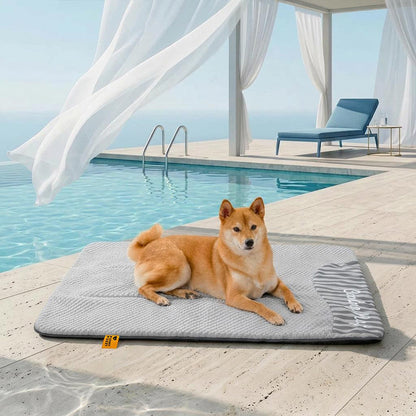 Large Cooling Dog Mat, Washable and Non-Slip, Blue Pink Grey Yellow
