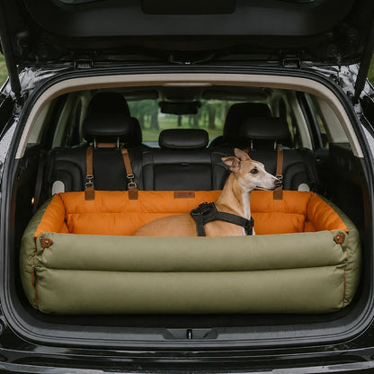 Extra Large Faux Leather Dog Car Seat Booster Bed, Dual-Sided