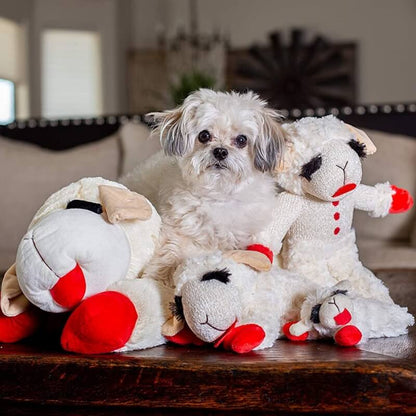 Plush Sheep Squeaker Dog Toy with Red Feet