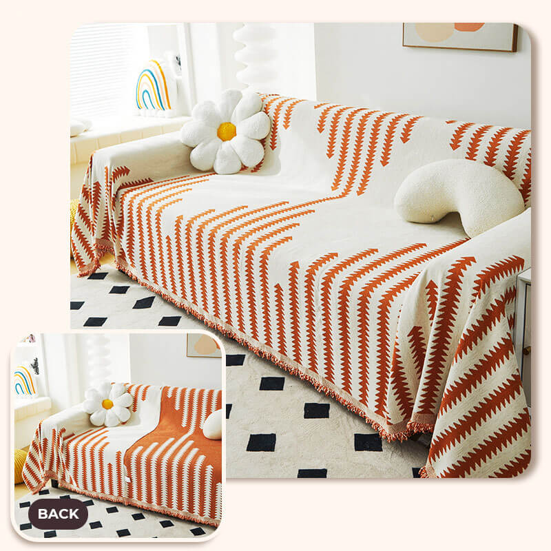 Double-Sided Chenille Couch Cover, Anti-Scratch, All Seasons