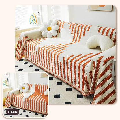 Double-Sided Chenille Couch Cover, Anti-Scratch, All Seasons