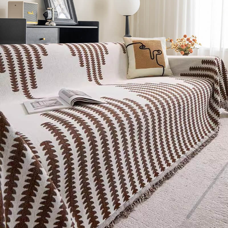 Double-Sided Chenille Couch Cover, Anti-Scratch, All Seasons