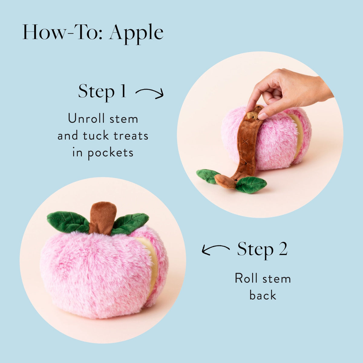 Pink Apple Snuffle Dog Toy with Hidden Treat Pockets