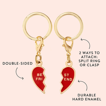 Red Double-Sided Enamel Hearts Dog Collar Charm Set