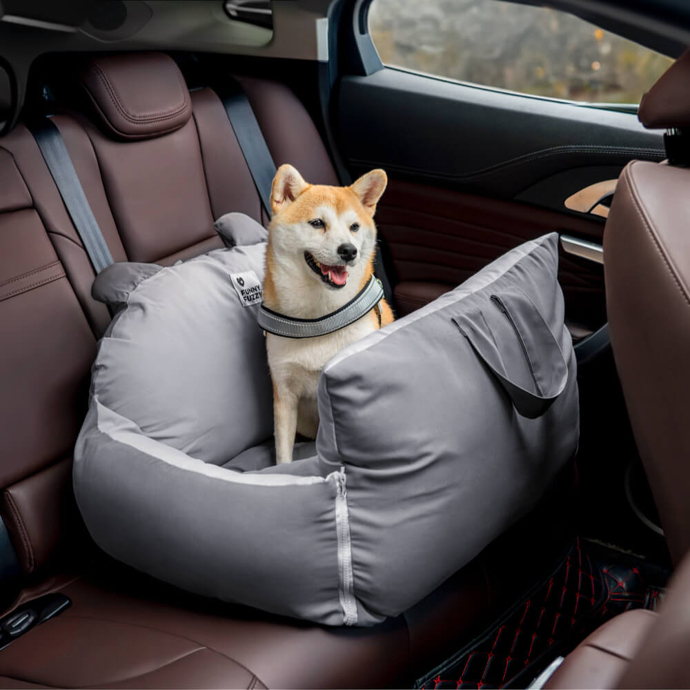 Bear Ears Dog Car Seat Bed with High Bolsters, Single or Double