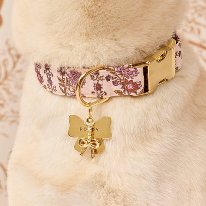 Gold Bow Dog Collar Charm, Nickel-Free Stainless Steel