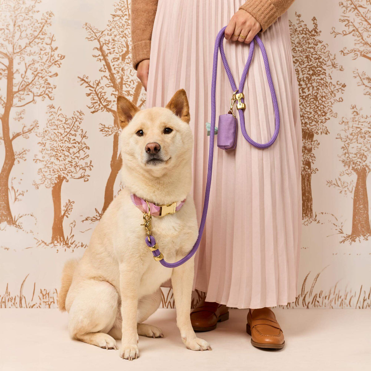 Violet Marine Rope Dog Leash, 5 ft Double-Braided Nylon